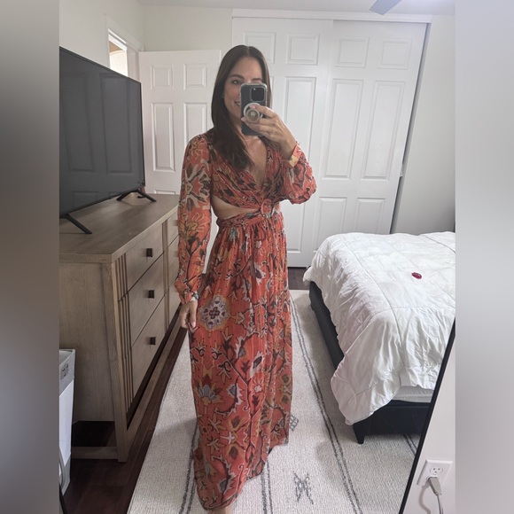 HANNAH ARTWEAR Rio Open-back Cutout Floral-print Georgette Maxi Dress Size XS/0 - Picture 8 of 12